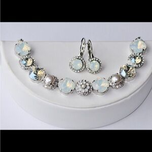 Chantilly Lace Swarovski Pearl & Rhinestone Embellished Bracelet & Earrings